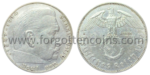 2 Mark Deutsches Reich 1937 Paul Von Hindenburg 2 Mark 1937 - Paul von Hindenburg - Die Welt der vergessenen Münzen