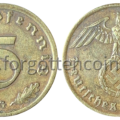 5 Reichspfennig 1938 G